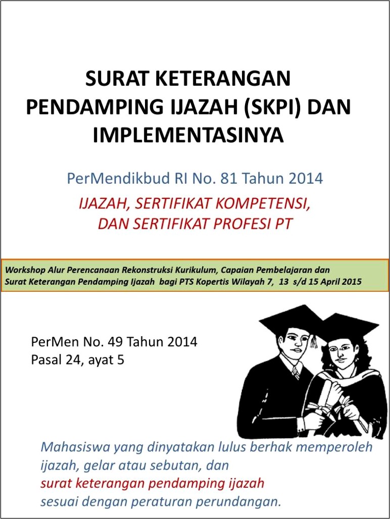 Contoh Surat Keterangan Pedamping Ijazah