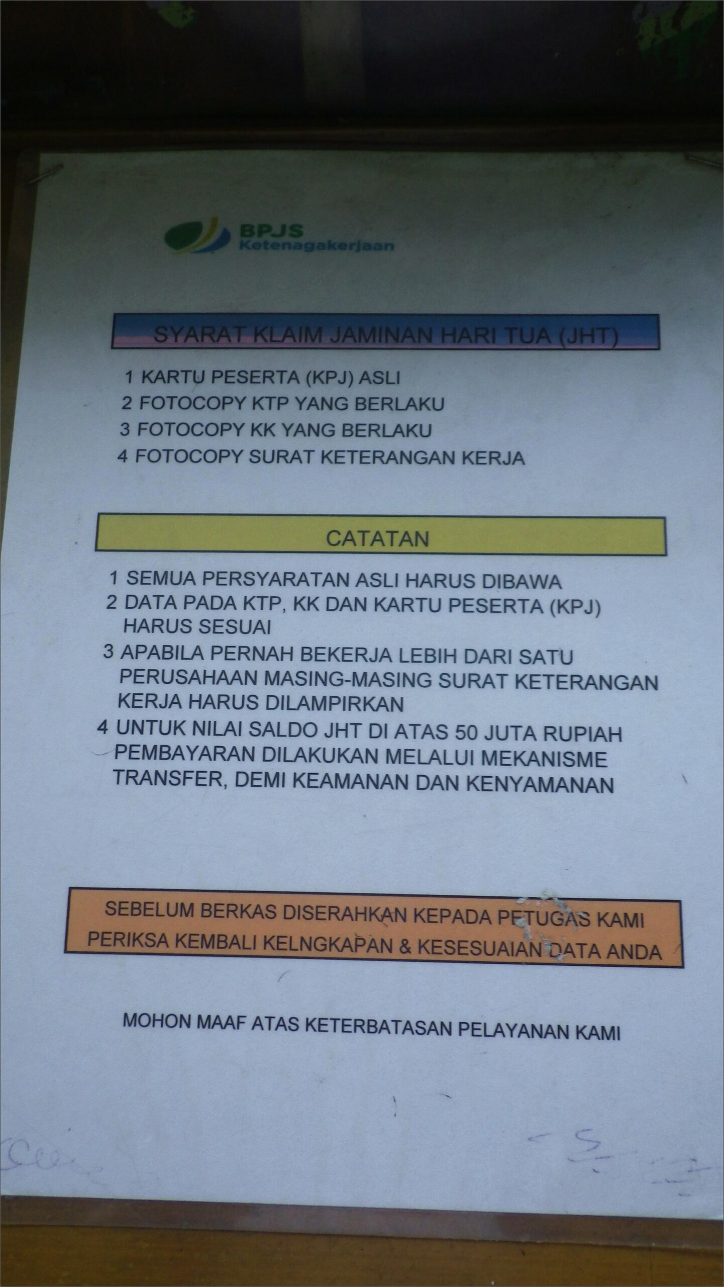 Contoh Surat Keterangan Pencairan Jamsostek Pt.terang Parts Indonesia