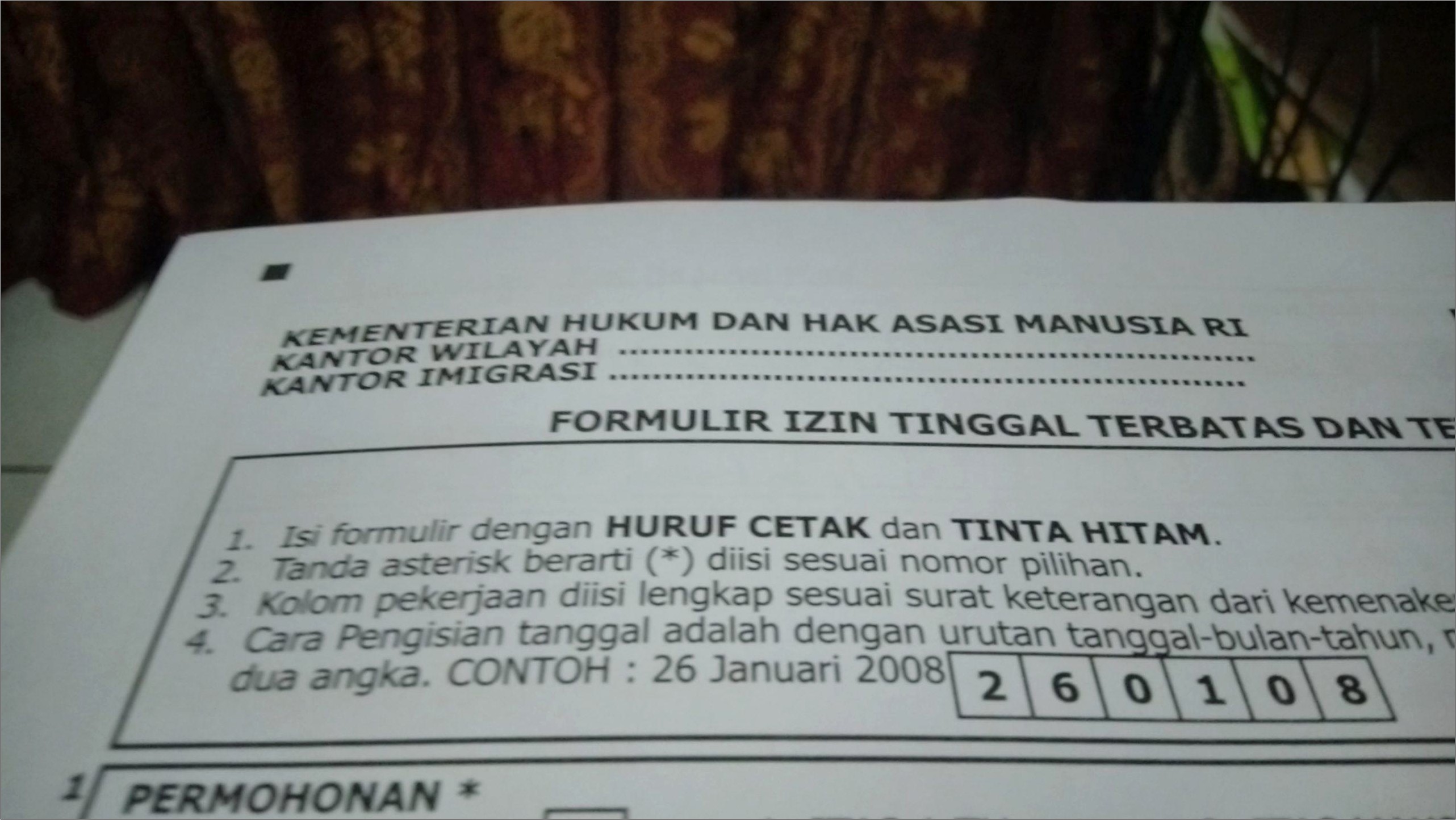 Contoh Surat Keterangan Penerbangan Departemen Imigrasi