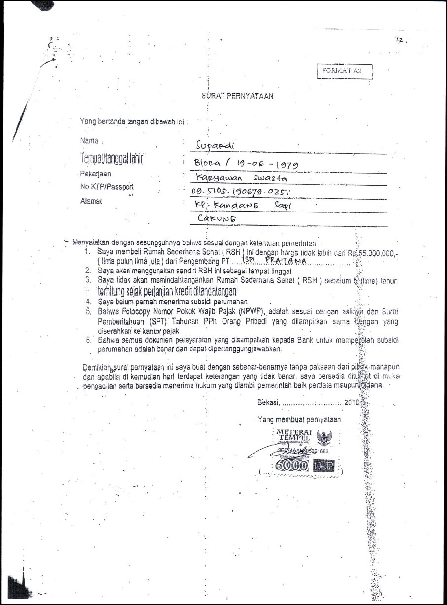 Contoh Surat Keterangan Pengantar Pemerintah Kabupaten Blora