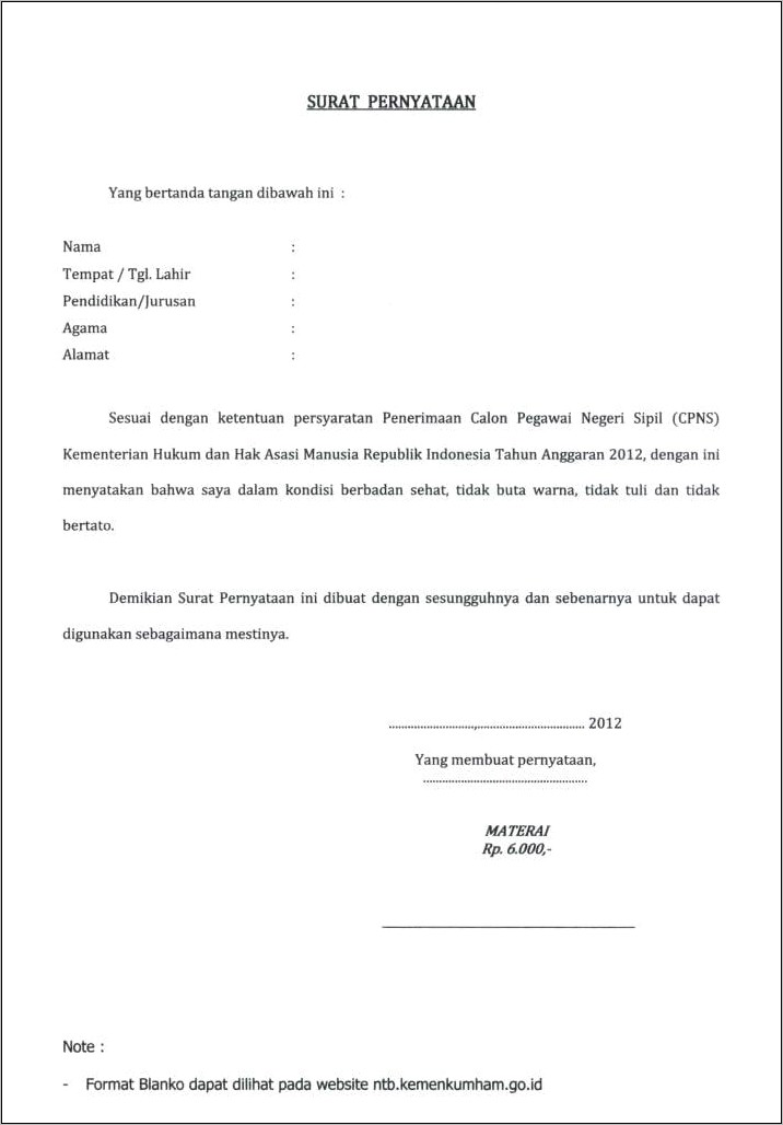 Contoh Surat Keterangan Penghasilan Orang Tua Pmb Ugm Non Pns.doc