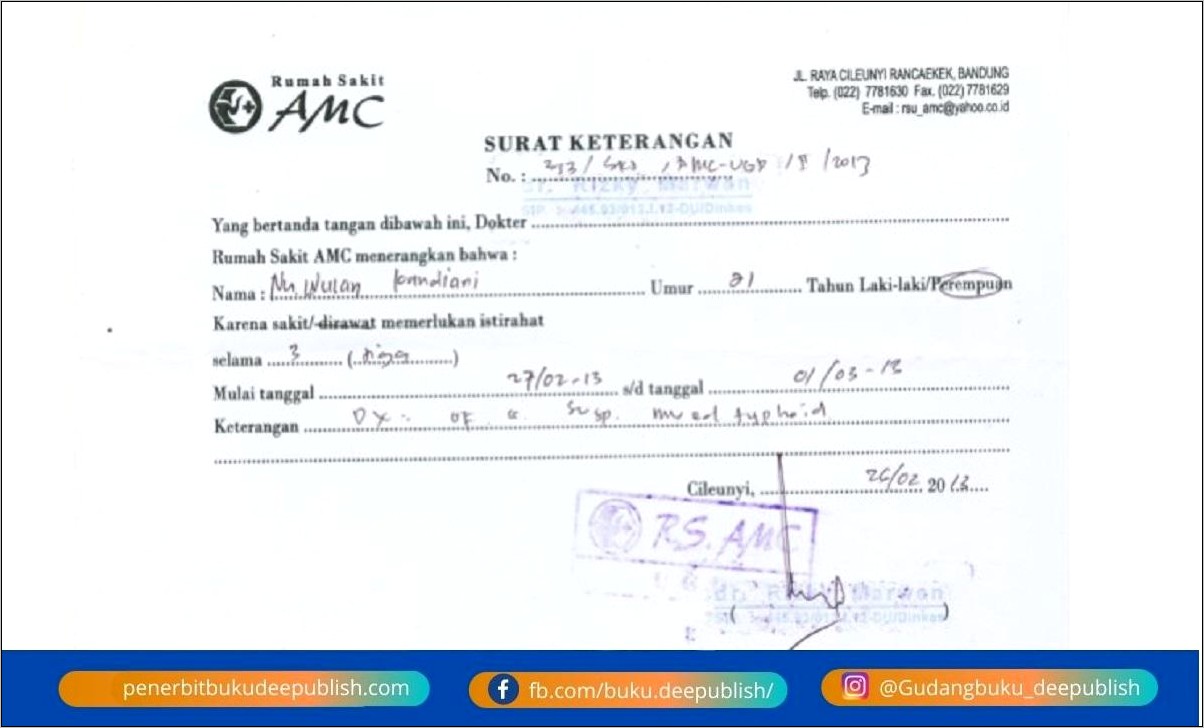 Contoh Surat Keterangan Sakit Bagus