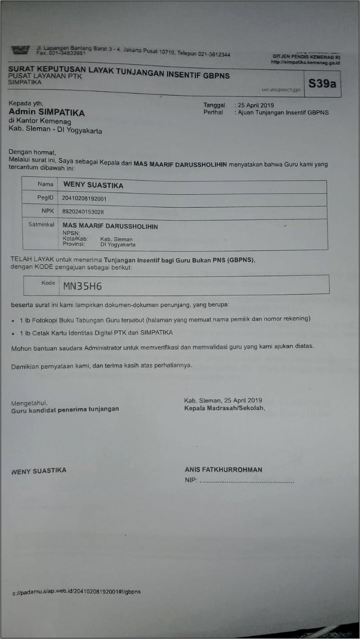 Contoh Surat Keterangan Sebagai Anak Guru