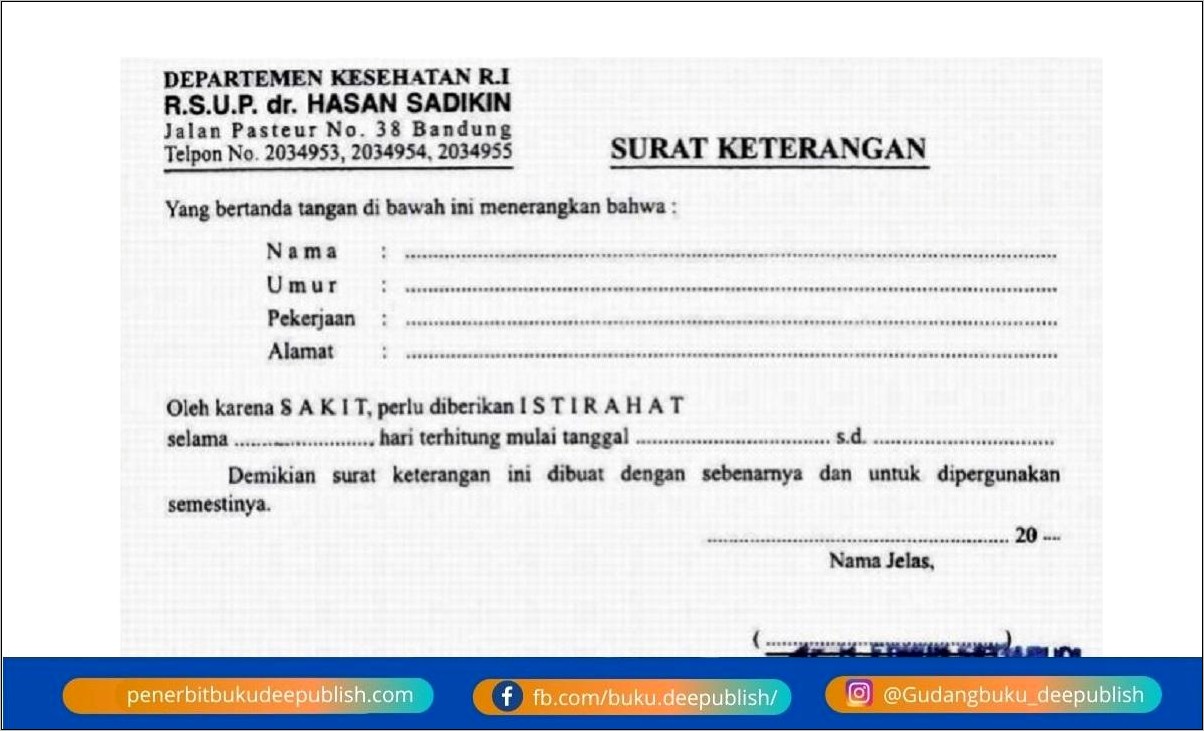 Contoh Surat Keterangan Sehat Dari Sekolah