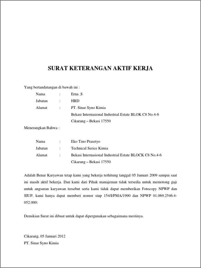 Contoh Surat Keterangan Tidak Terikat Pensiun - Surat Keterangan