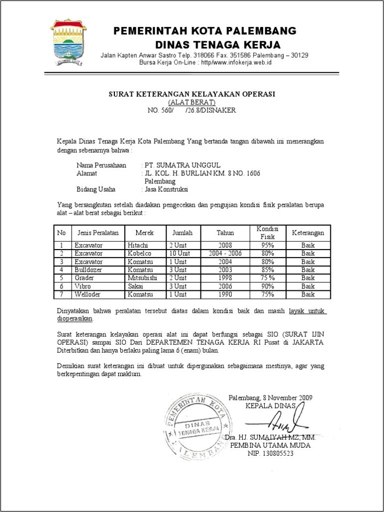 Contoh Surat Keterangan Uji Riksa