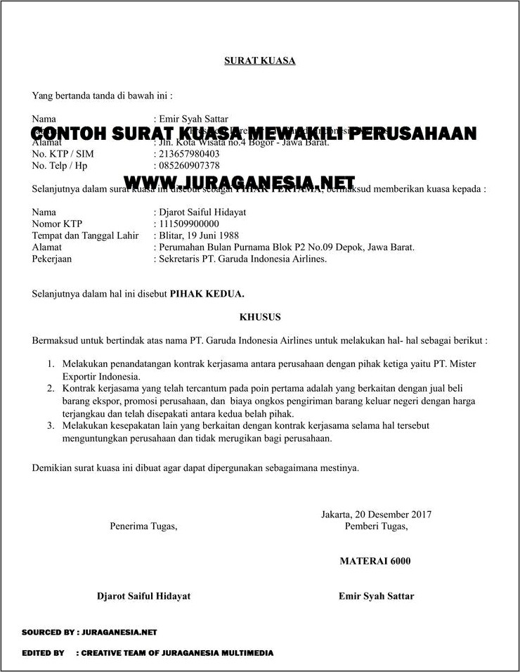 Contoh Surat Keterangan Untuk Perubahan Kelas Pln