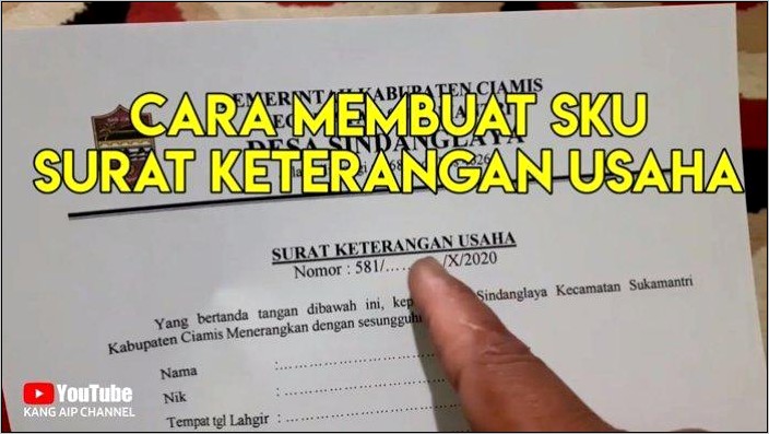 Contoh Surat Keterangan Usaha Sku