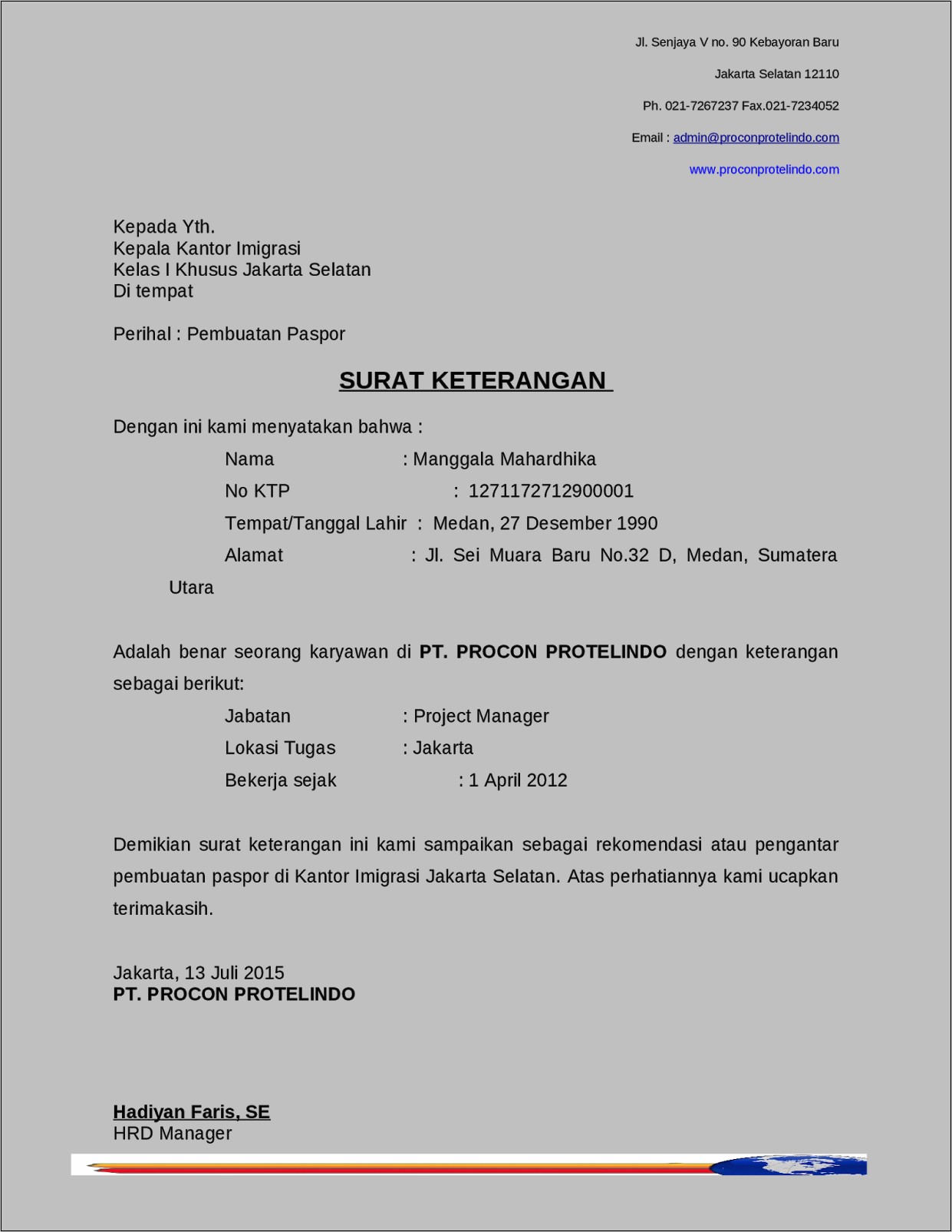 Contoh Surat Keterangan Usaha Untuk Minjam Di Bank