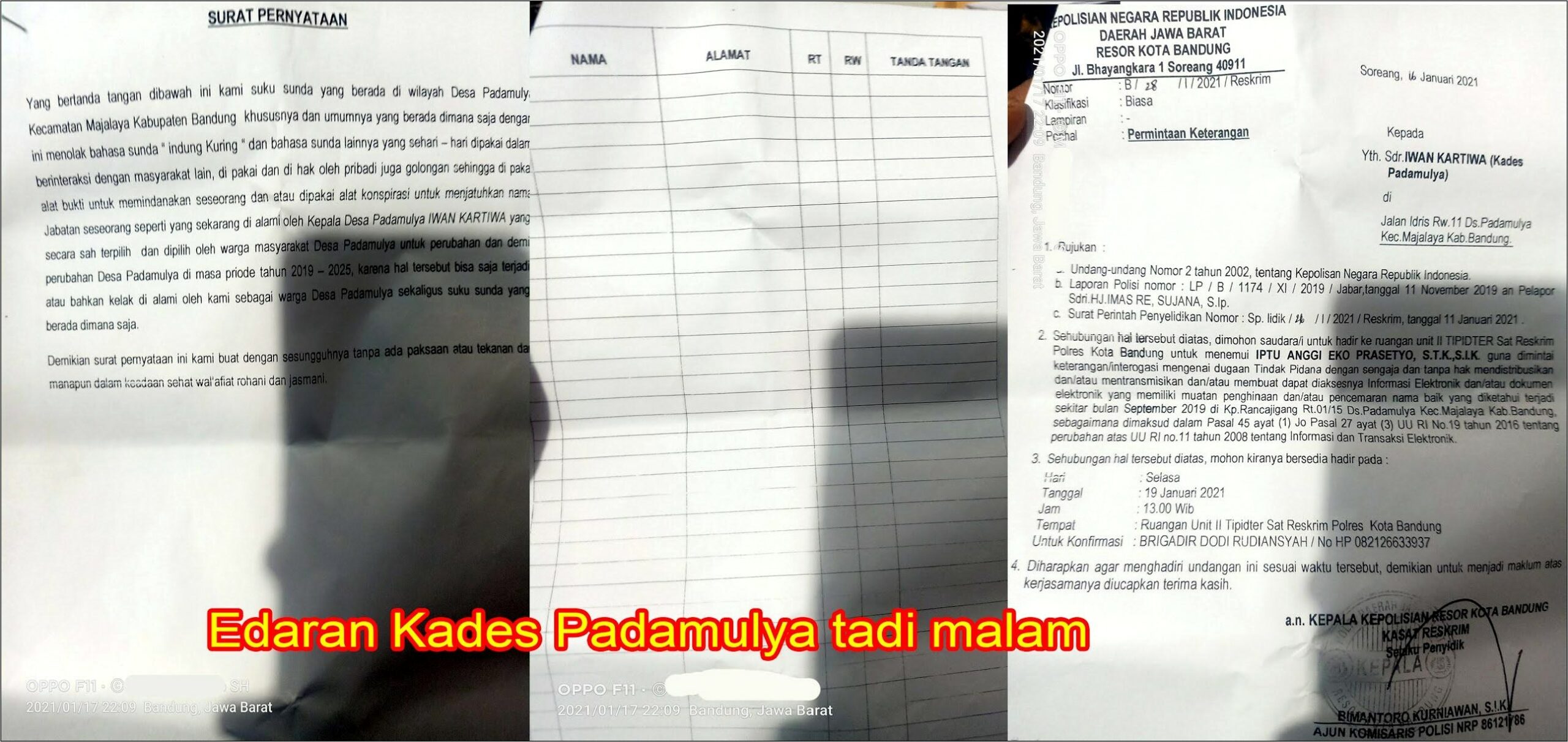 Contoh Surat Panggilan Permintaan Keterangan