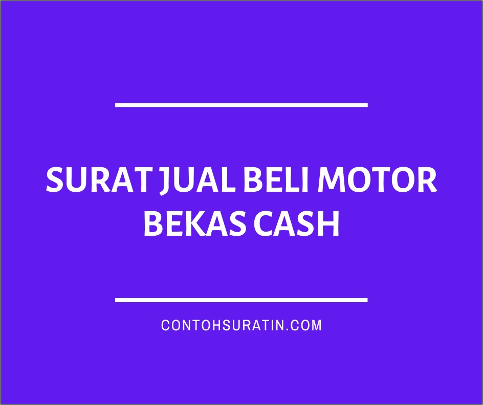 Contoh Surat Perjanjian Beli Mobil Singakat