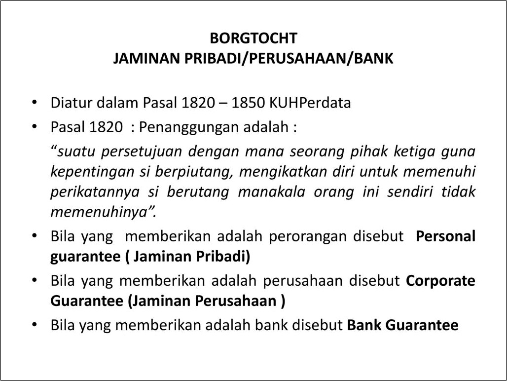 Contoh Surat Perjanjian Bortocht