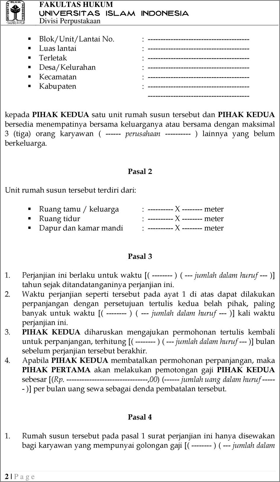 Contoh Surat Perjanjian Jual Beli Rumah Susun