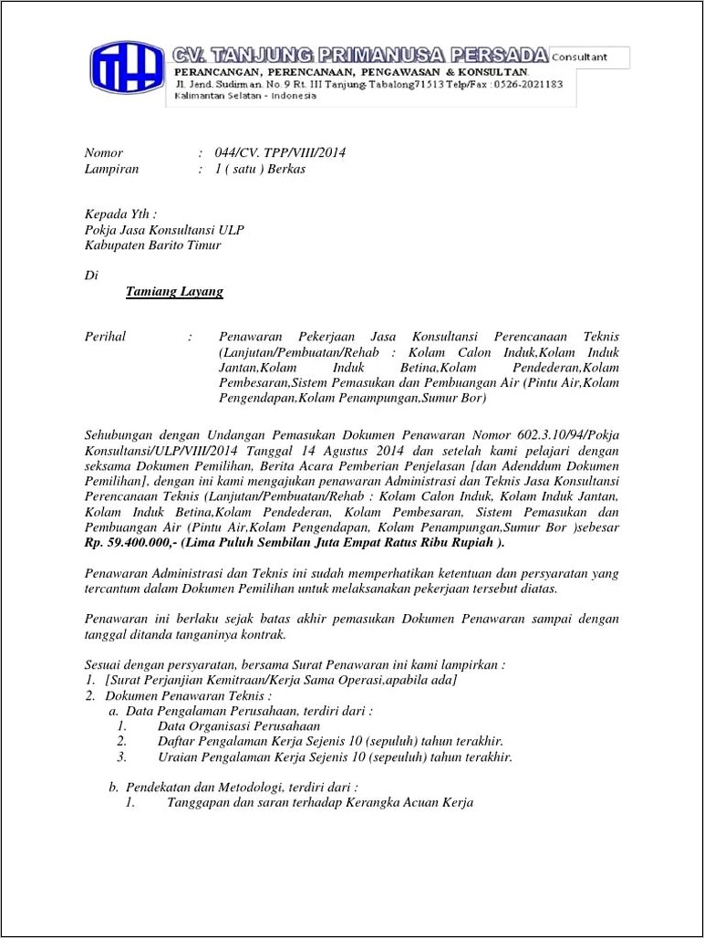Contoh Surat Perjanjian Kerjasama Konsultan