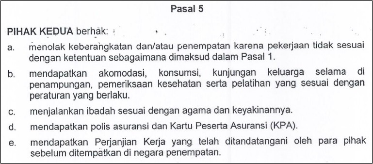 Contoh Surat Perjanjian Kerjasama Pptkis Dengan Negara Penempatan