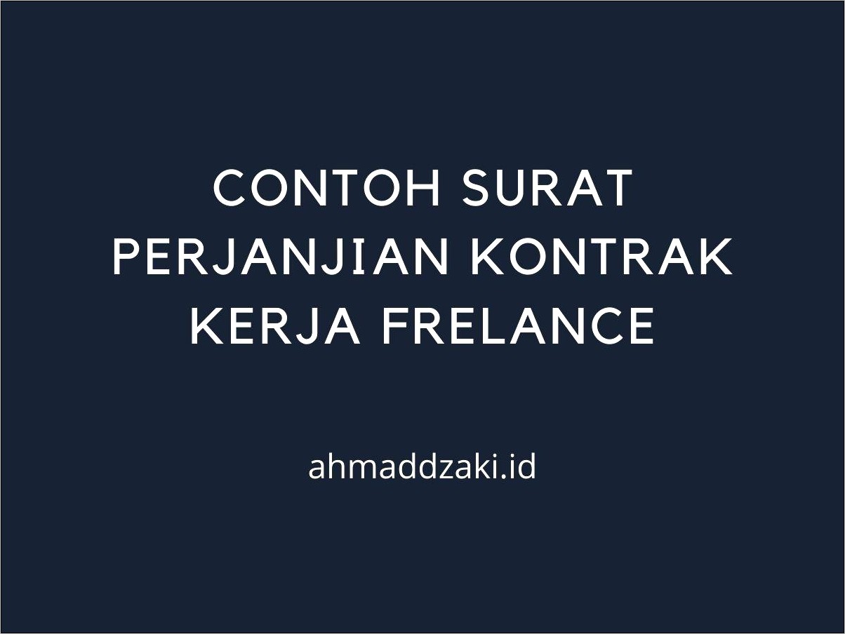 Contoh Surat Perjanjian Kontrak Belajar