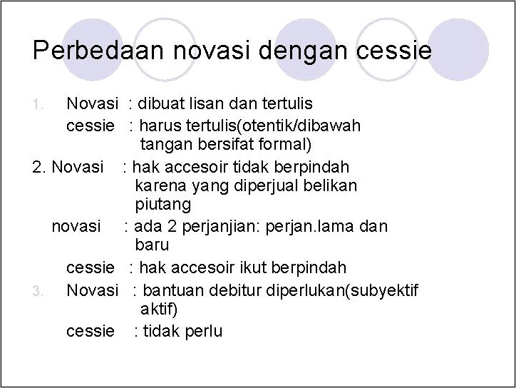 Contoh Surat Perjanjian Novasi