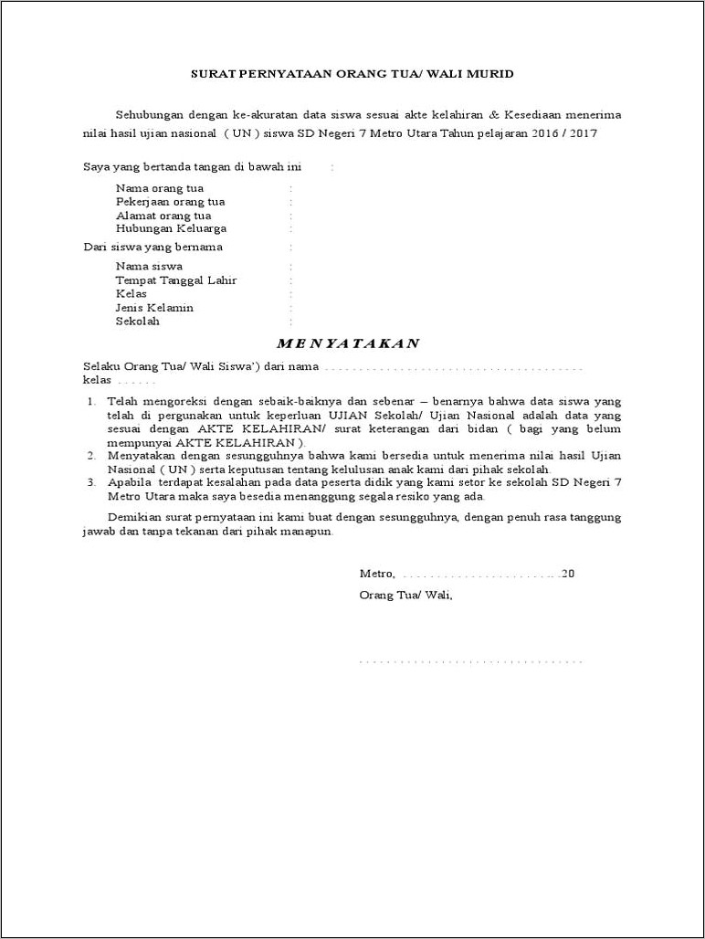 Contoh Surat Perjanjian Pemotongan Bantuan Pkbm