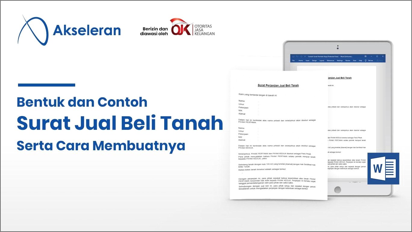 Contoh Surat Perjanjian Surat Tanah