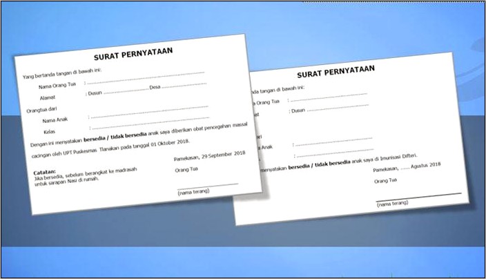 Contoh Surat Perjanjian Untuk Sisws Smp