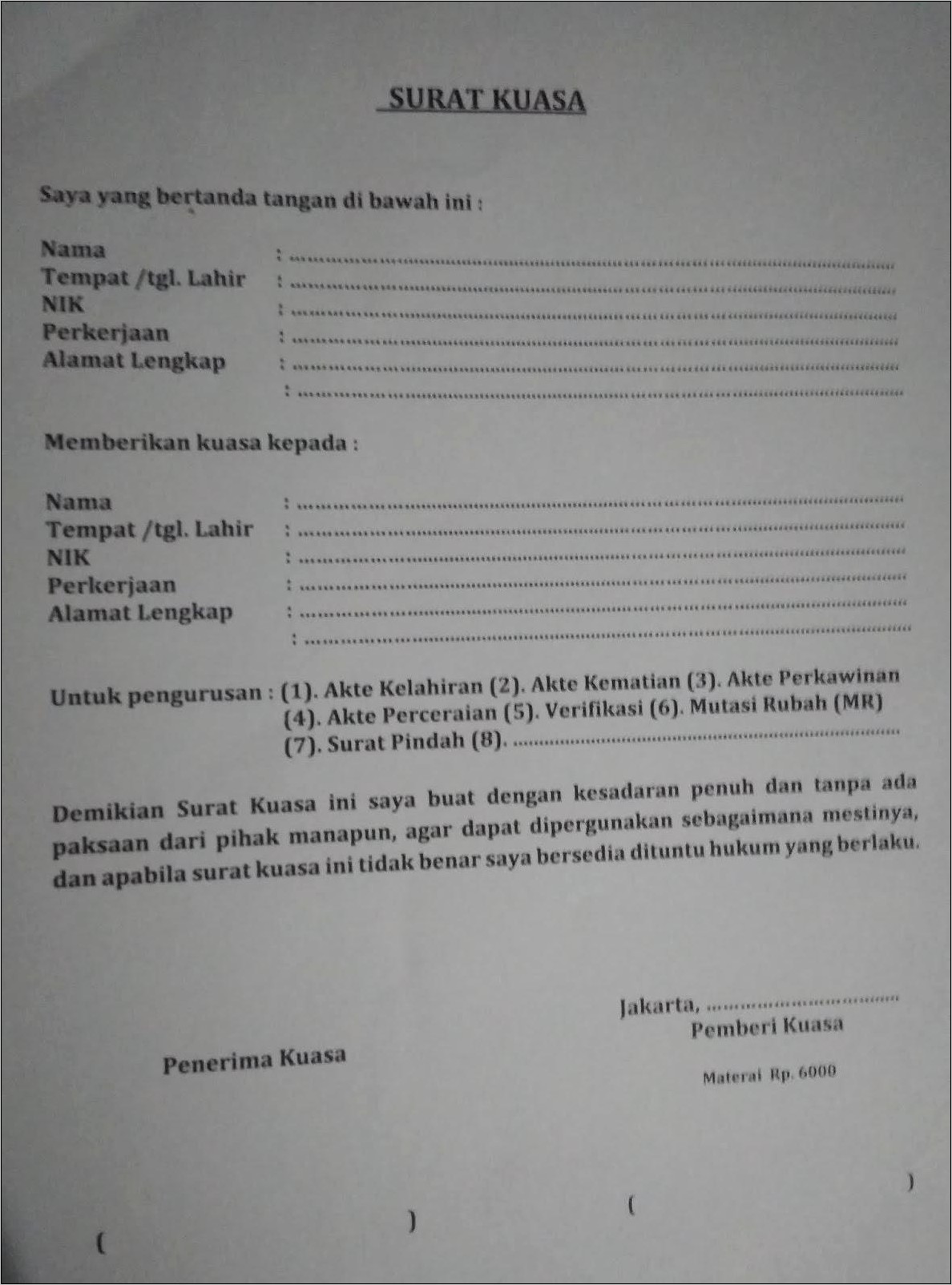 Contoh Surat Permohonan Akta Lahir Ke Disdukcapil