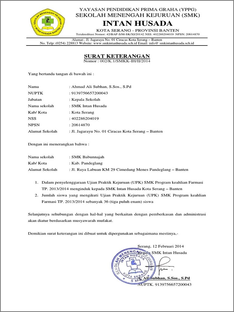 Contoh Surat Permohonan Approval Rangkap Tugas Dari Sekolah Induk