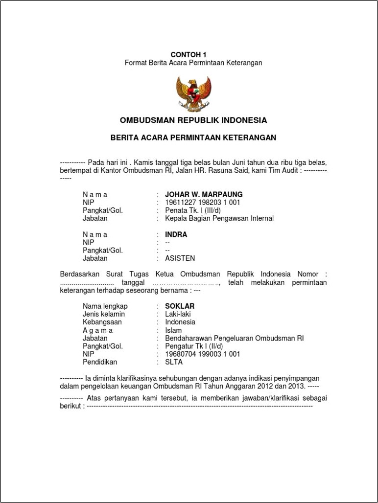 Contoh Surat Permohonan Audit Oleh Bpkp