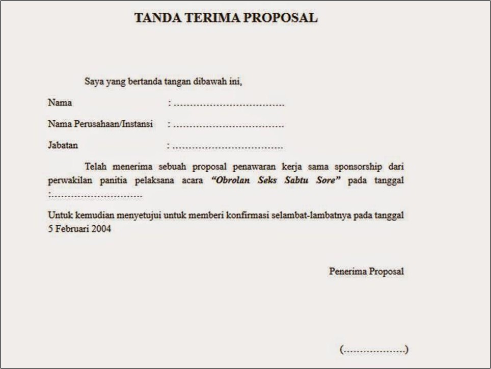 Contoh Surat Permohonan Bantuan Beserta Tanda Terima