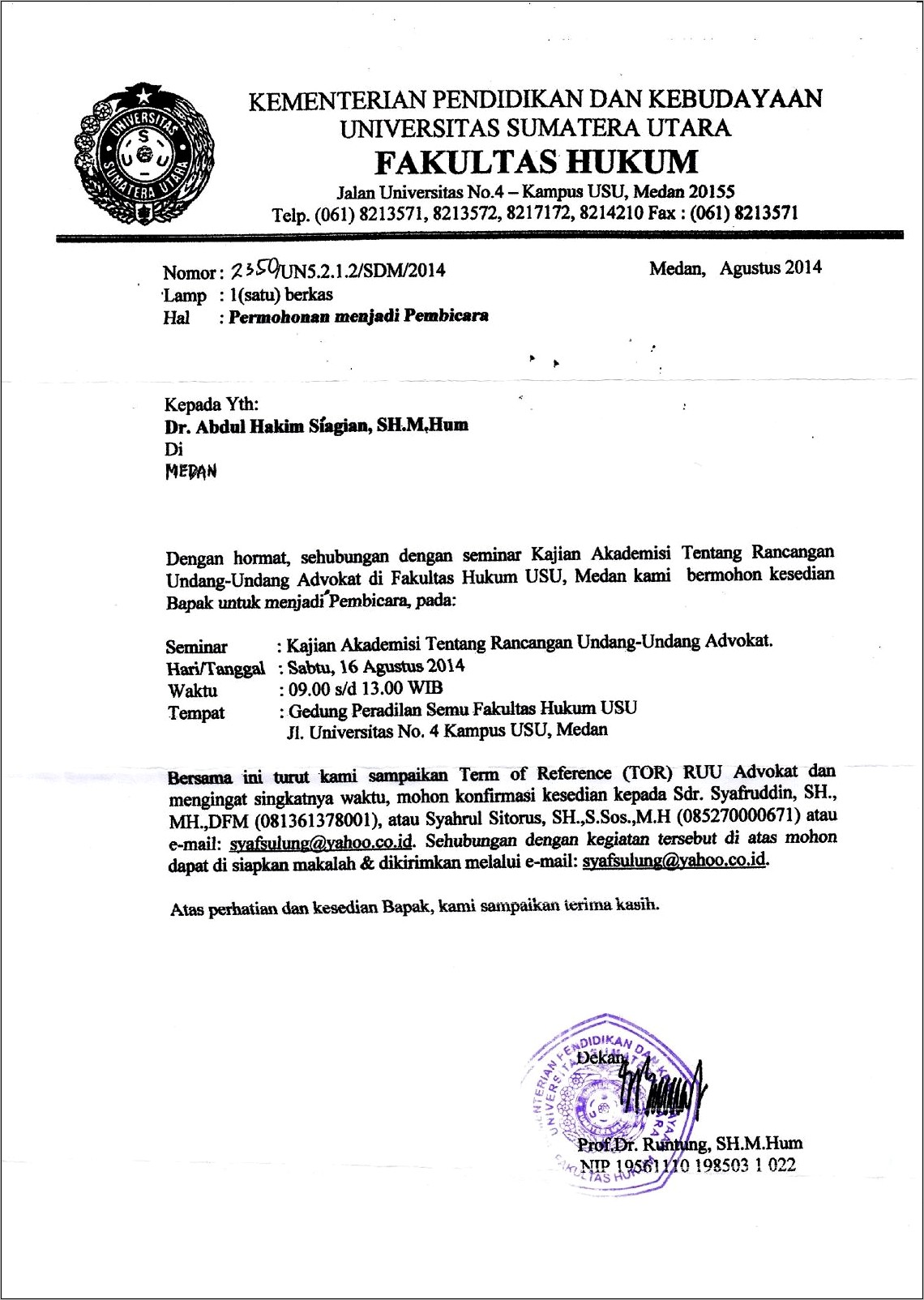 Contoh Surat Permohonan Bantuan Buku Perpustakaan Sumatera Utara