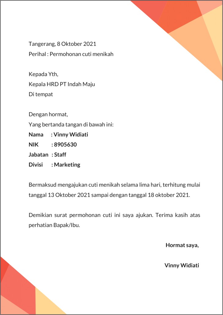 Contoh Surat Permohonan Bersama