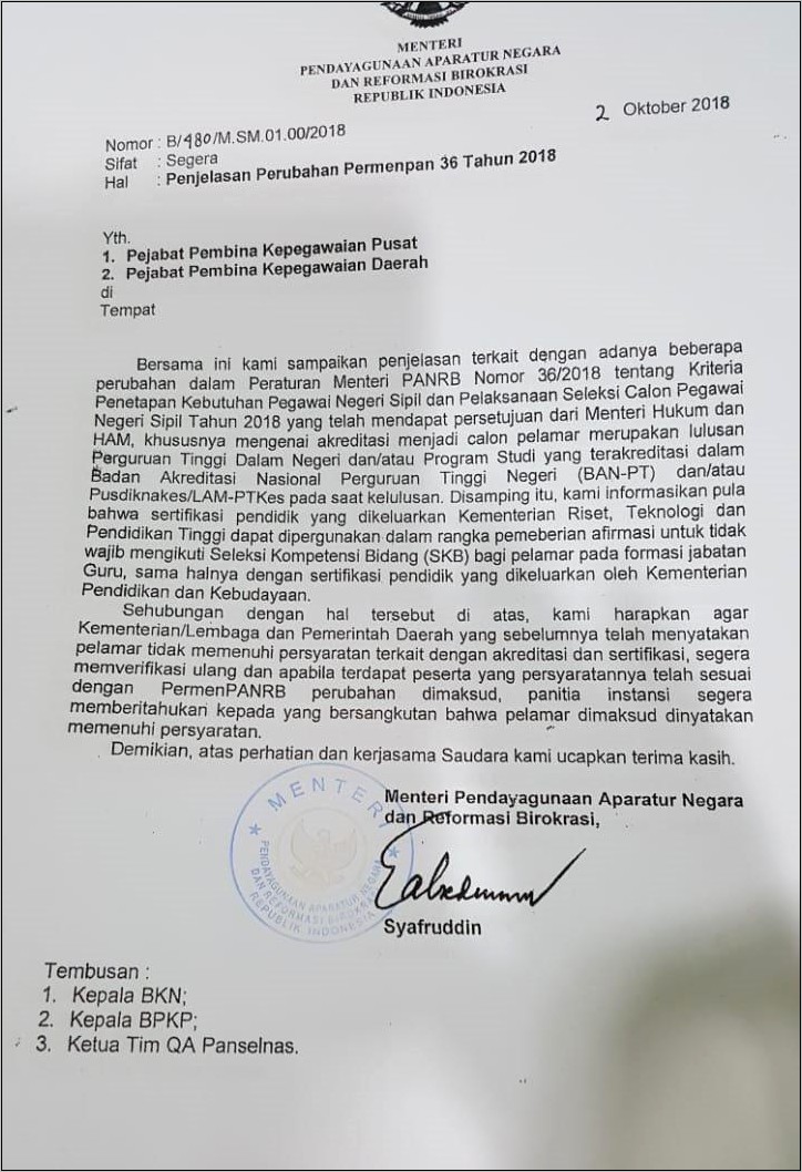 Contoh Surat Permohonan Birokrasi