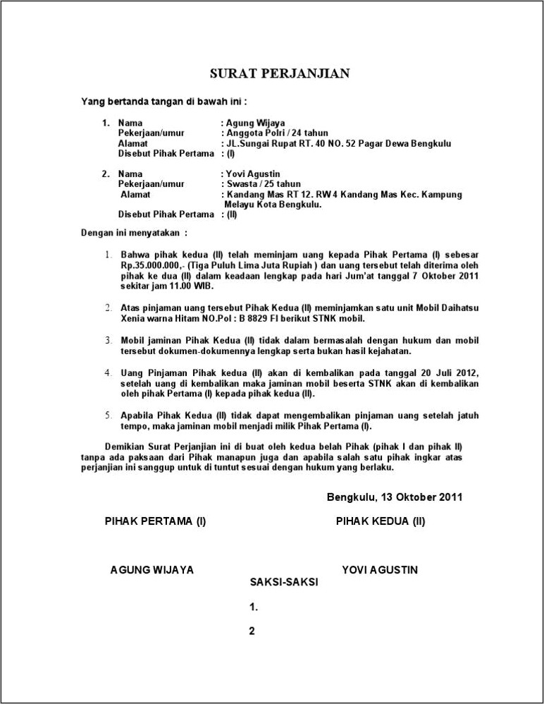 Contoh Surat Permohonan Cerai Anggota Polri