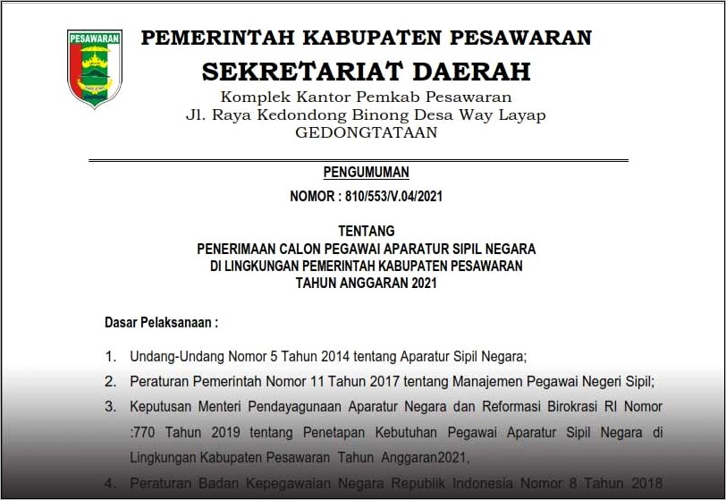 Contoh Surat Permohonan Cuti Terbaru Menpan