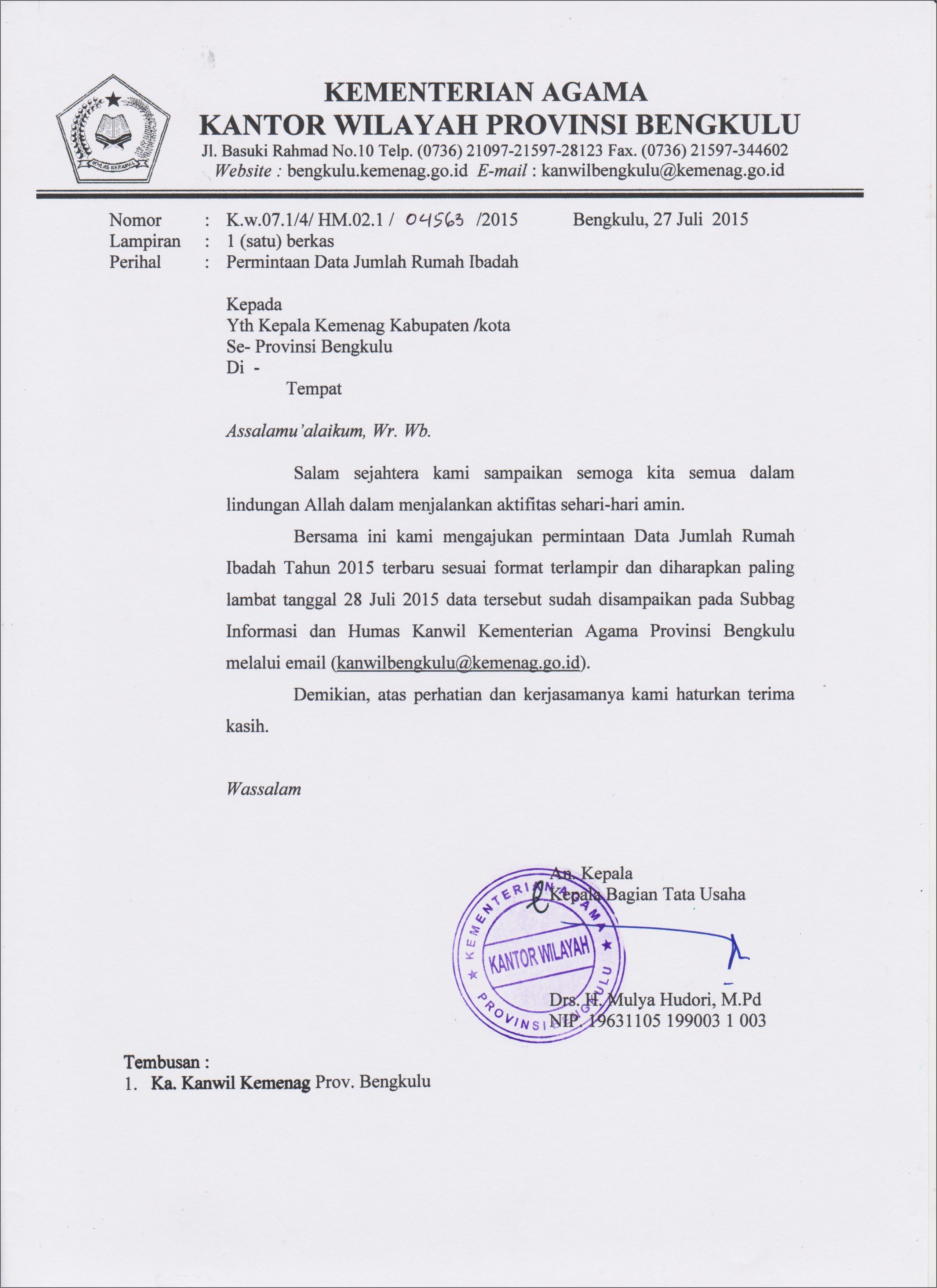 Contoh Surat Permohonan Data Ke Management