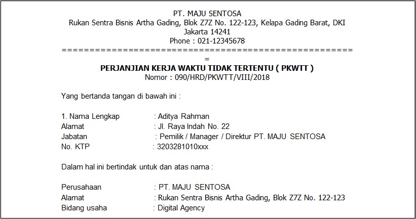 Contoh Surat Permohonan Diangkat Jadi Karyawan Tetap.doc