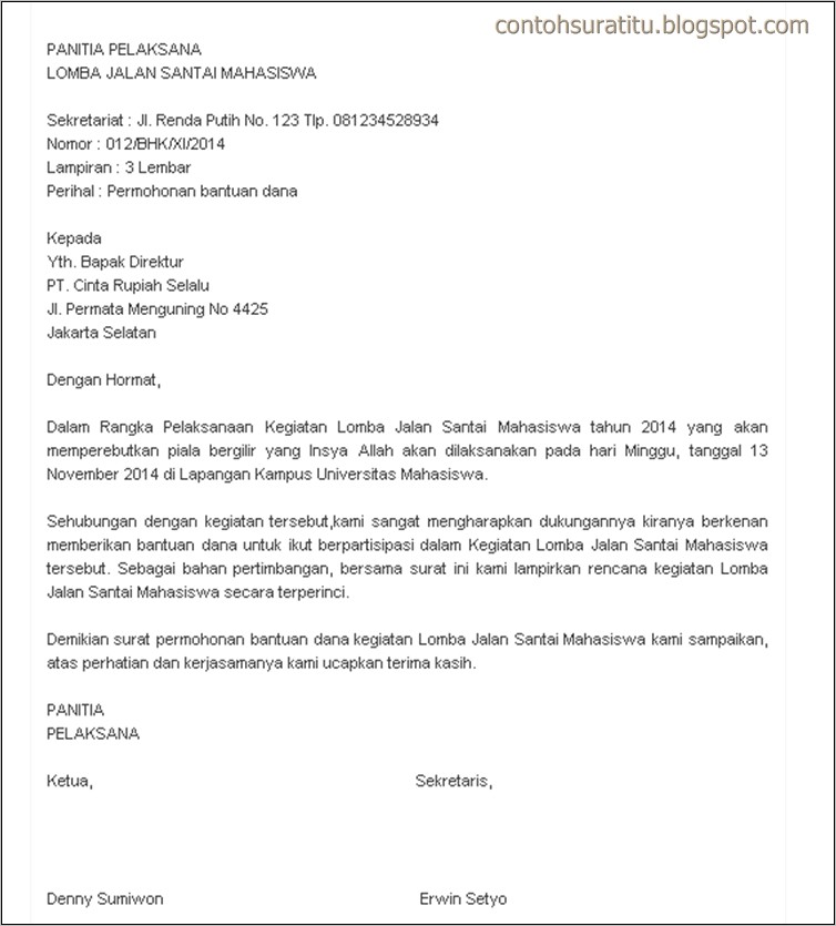 Contoh Surat Permohonan Discont