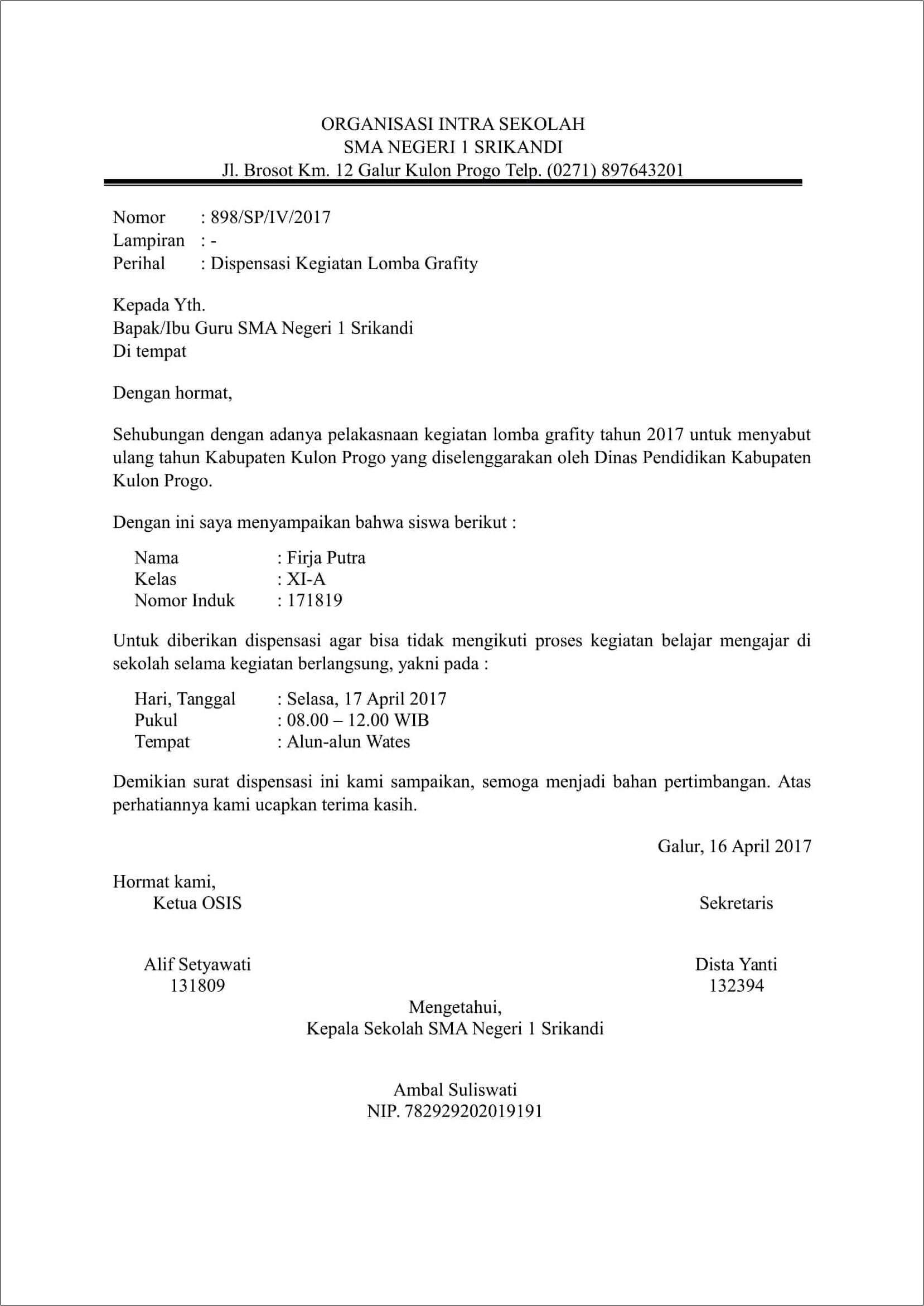 Contoh Surat Permohonan Dispensasi Nikahkabupaten Bekasi