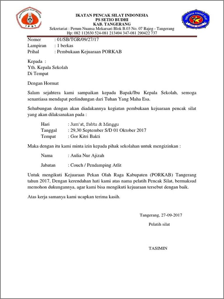 Contoh Surat Permohonan Dispensasi Tc.atletik Tc.atletik