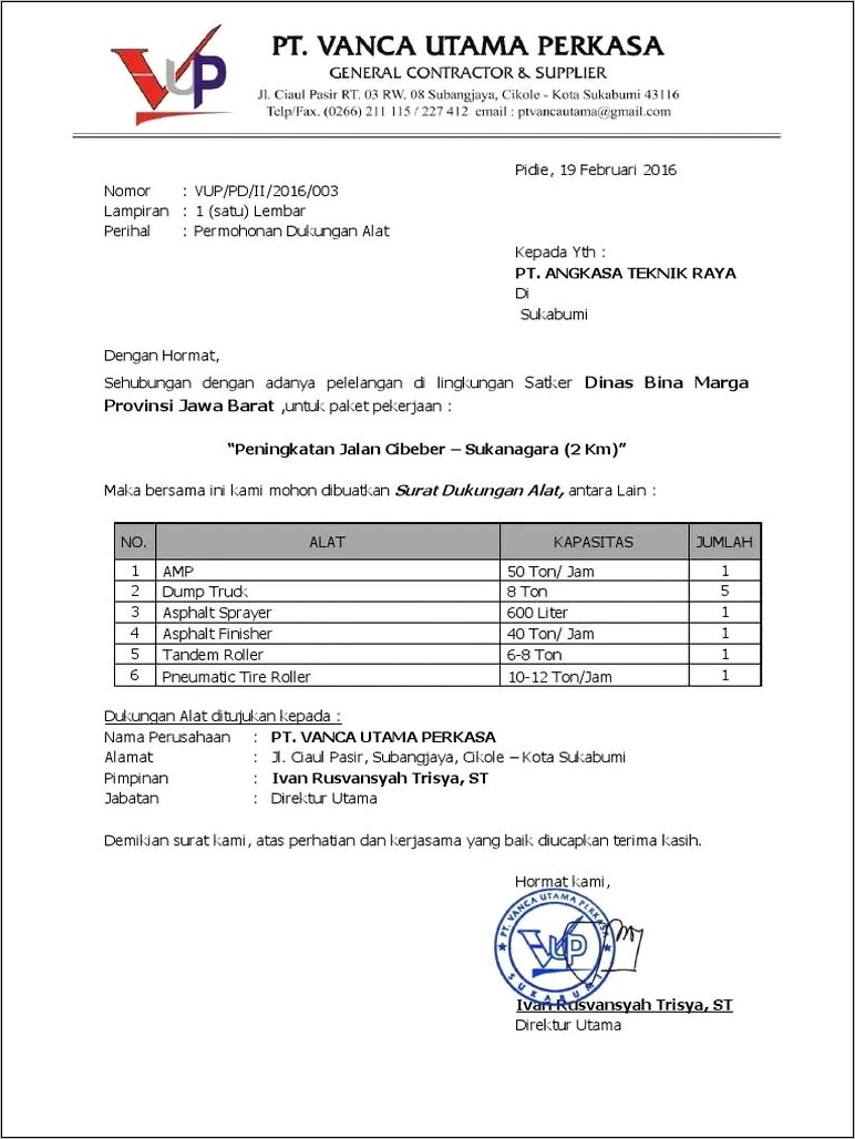 Contoh Surat Permohonan Dukungan Stakeholder Proyek Perubahan