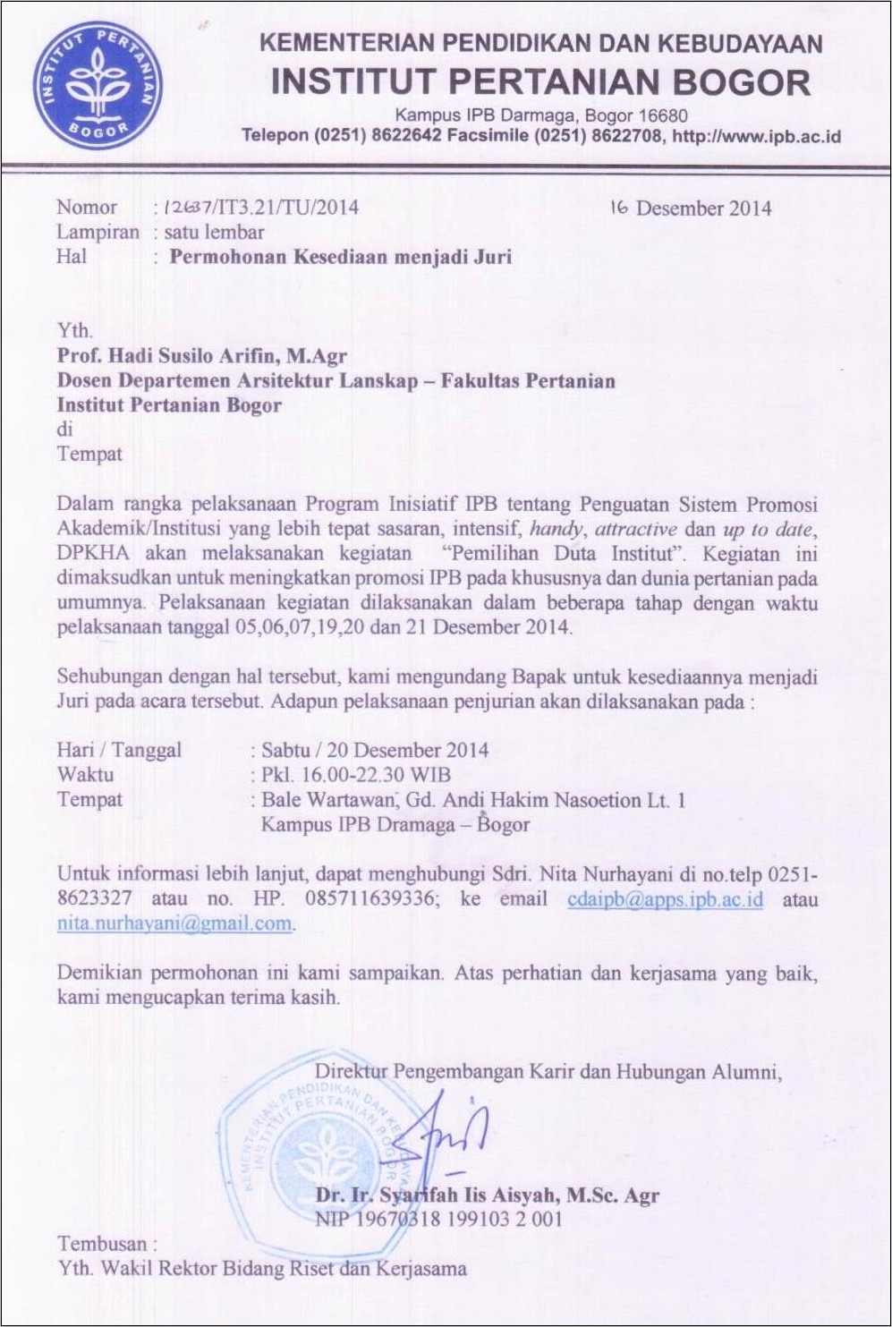 Contoh Surat Permohonan Ekspose