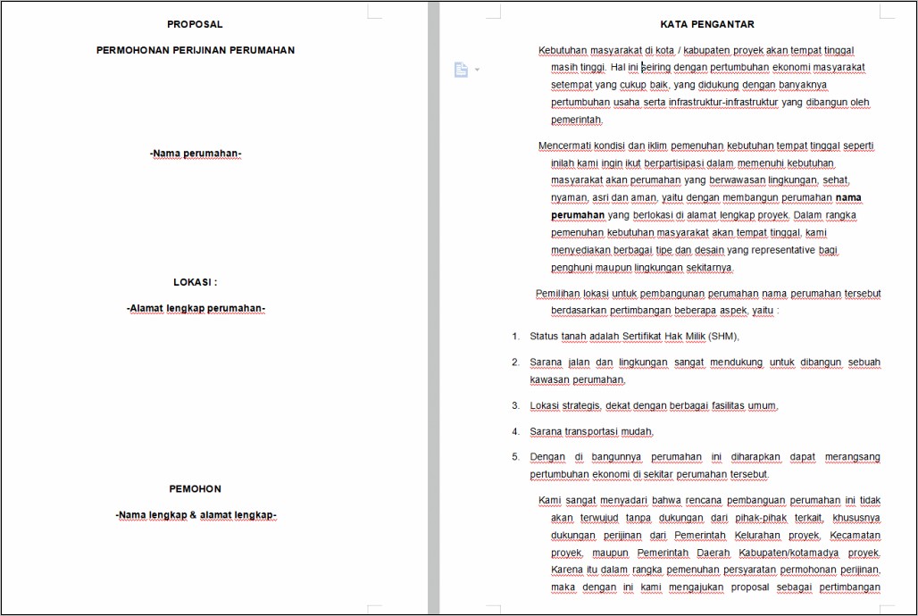 Contoh Surat Permohonan Infrastruktur