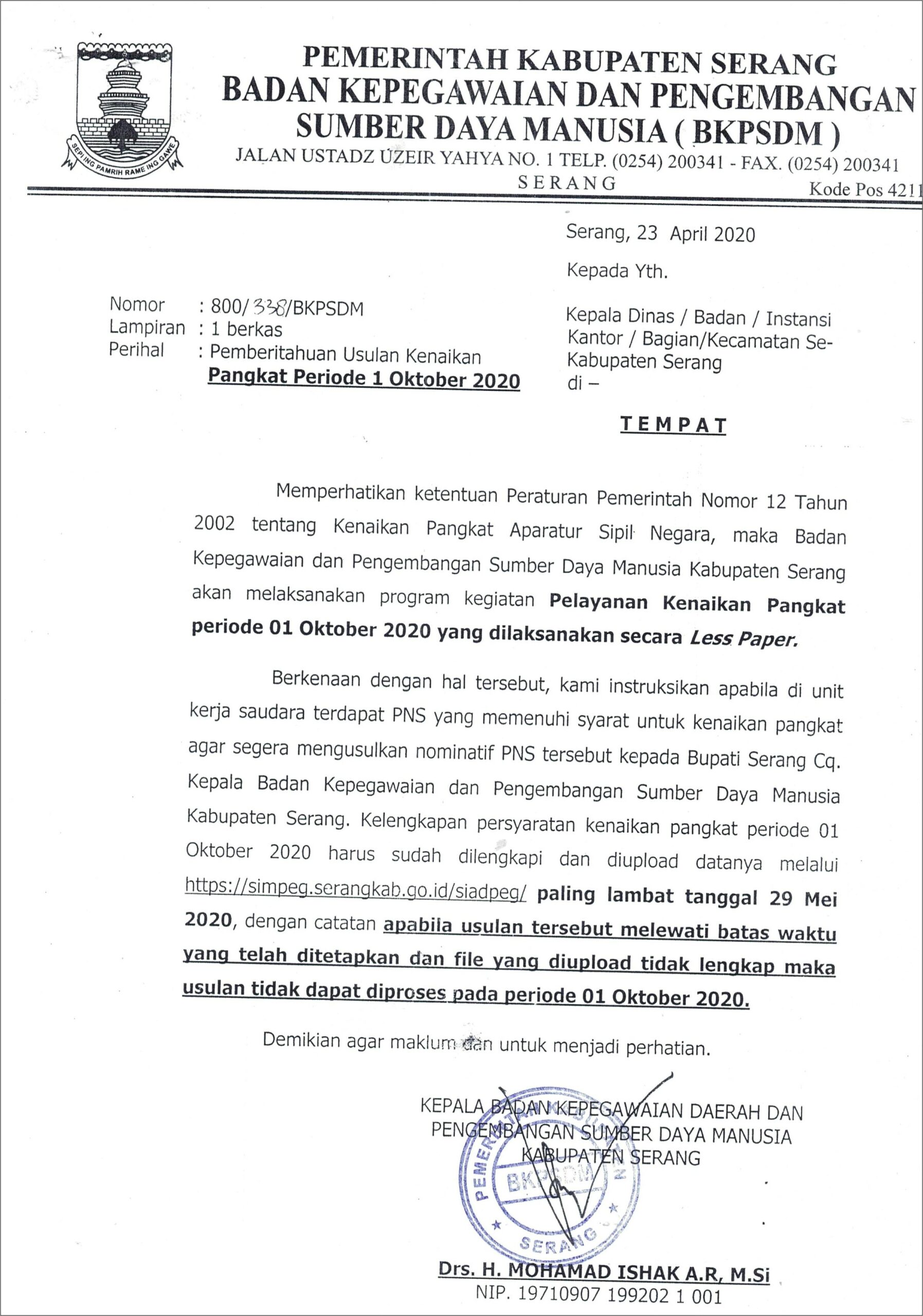 Contoh Surat Permohonan Karpeg