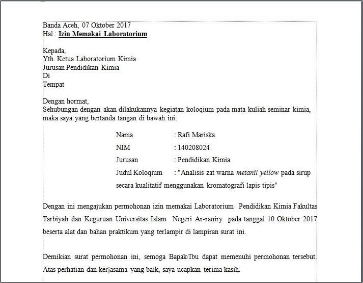 Contoh Surat Permohonan Ke Bapedda