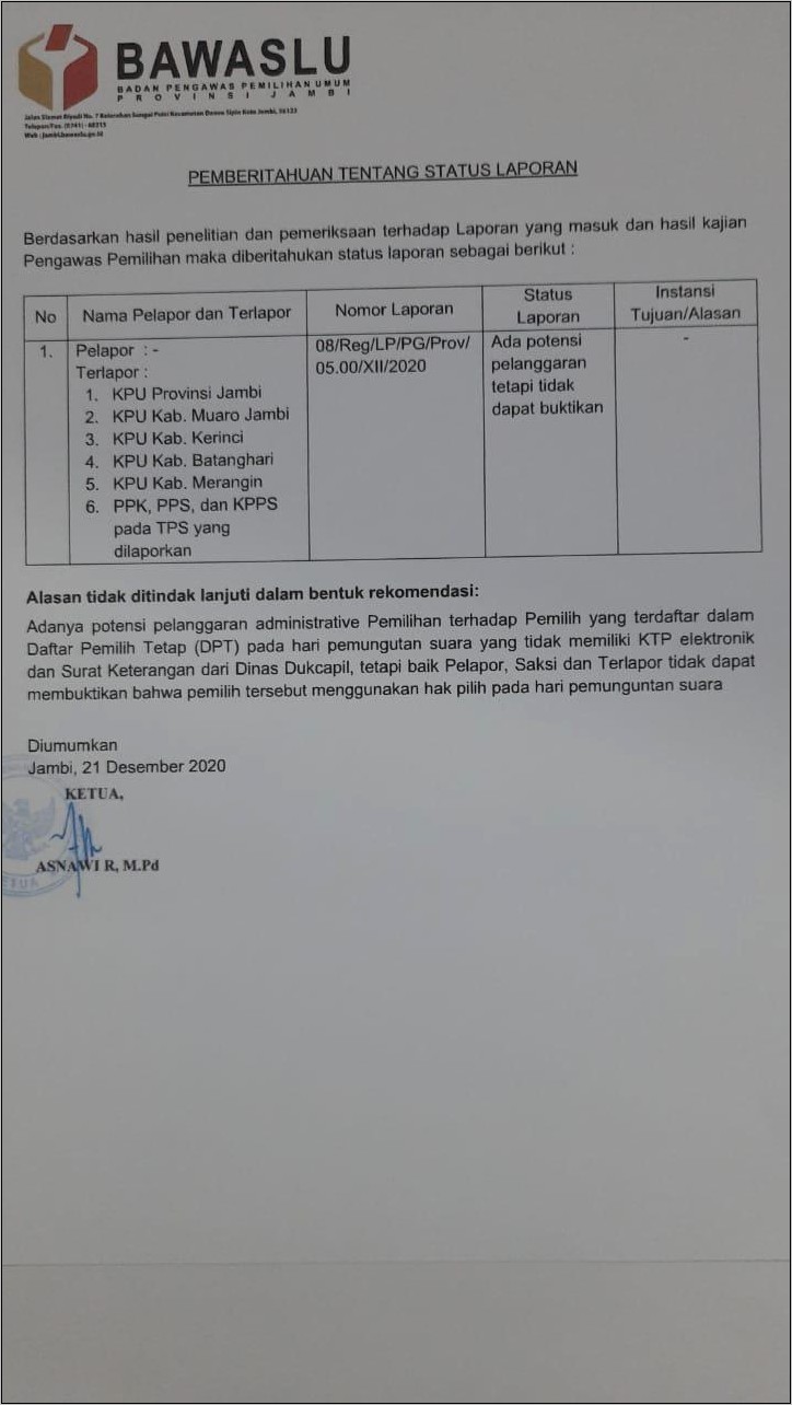 Contoh Surat Permohonan Ke Kpu