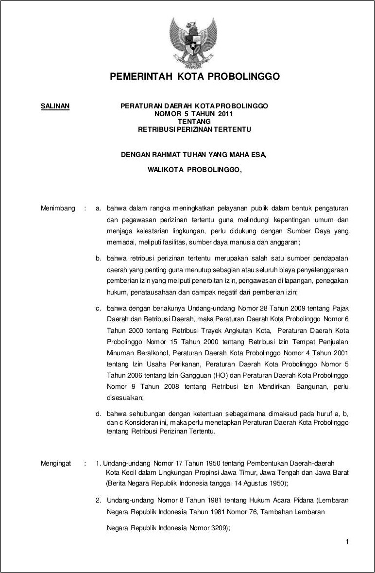 Contoh Surat Permohonan Keringanan Biaya Retribusi