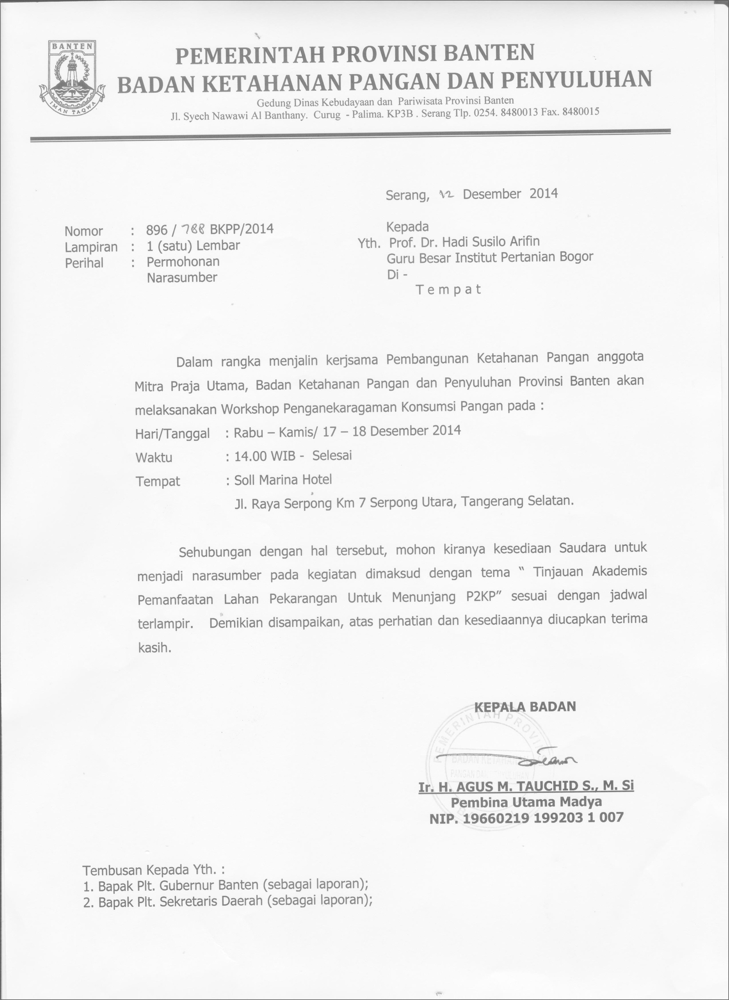 Contoh Surat Permohonan Kesediaan Waktu Informal