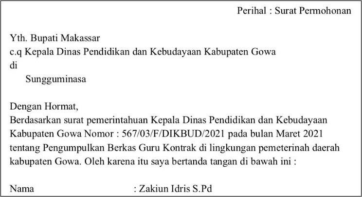 Contoh Surat Permohonan Kolektif Dari Sekolah