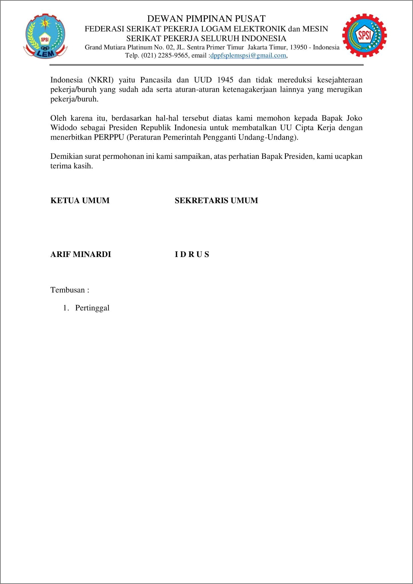 Contoh Surat Permohonan Kunjungan Ke Istana Presiden