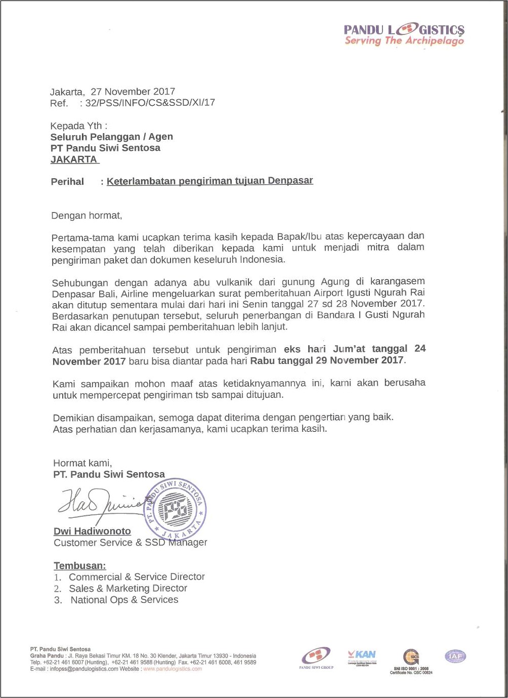 Contoh Surat Permohonan Maaaf Karna Keterlambatan