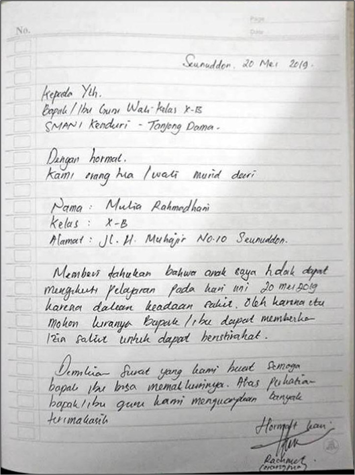 Contoh Surat Permohonan Melakukan Tugas Di Rumah Sakit